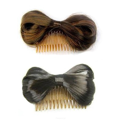 Grzebyk do włosów z ozdobną kokardą z włosia sztucznego