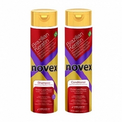 Novex Brazilian Keratin szampon + odżywka do włosów wygładzenie 2x300ml