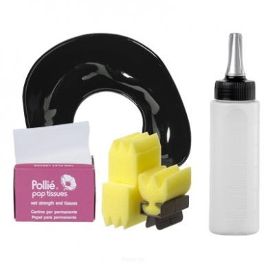 Zestaw do trwałej ondulacji: rynienka, gąbki, aplikator, papierki