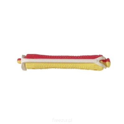 Wałki do trwałej żółto-czerwone krótkie 9 mm, 12 sztuk
